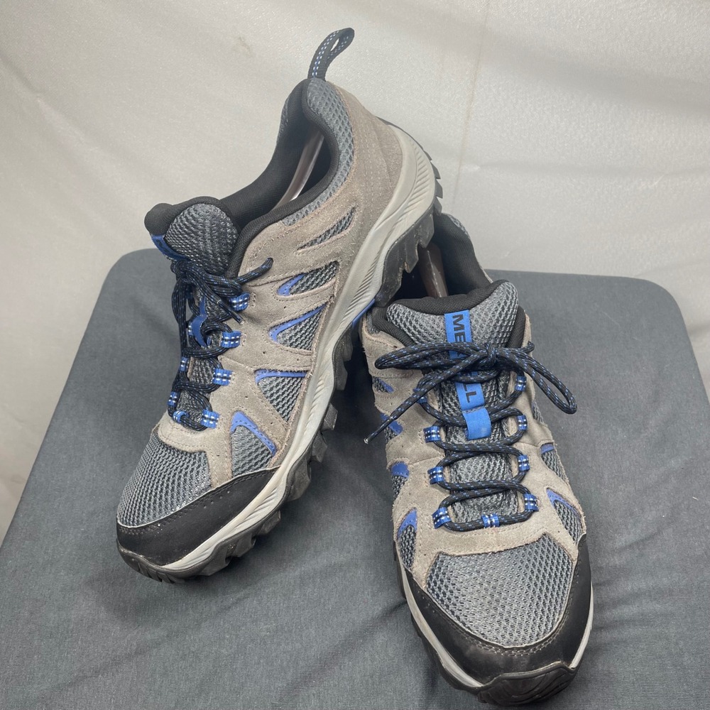 Merrell Men Hiking Shoes Suede Mesh 13 J035939 Gray Blue Gorpcore Trail Outdoor